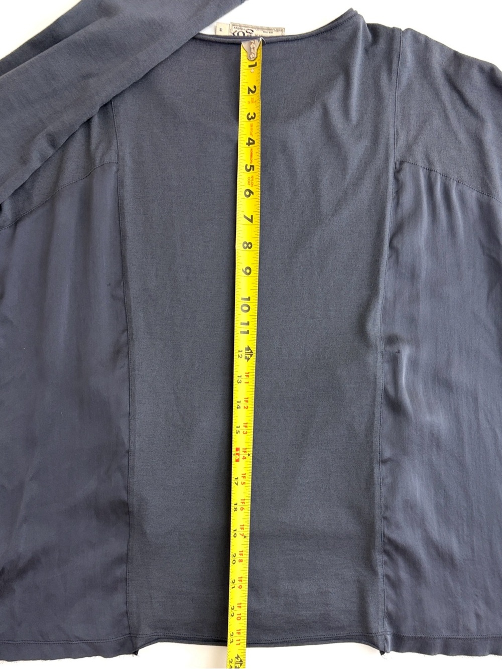 Go by Go Silk Top Pullover Pockets 100% Silk Shirt Blue Long Sleeve Medium - Picture 11 of 15